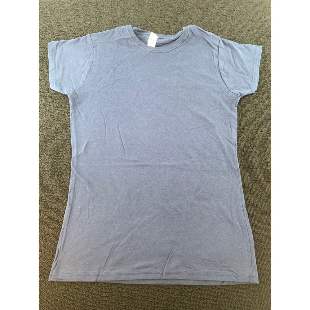Gildan Activewear Ladies T Shirt Light Blue Cotton Short Sleeve Top Size L